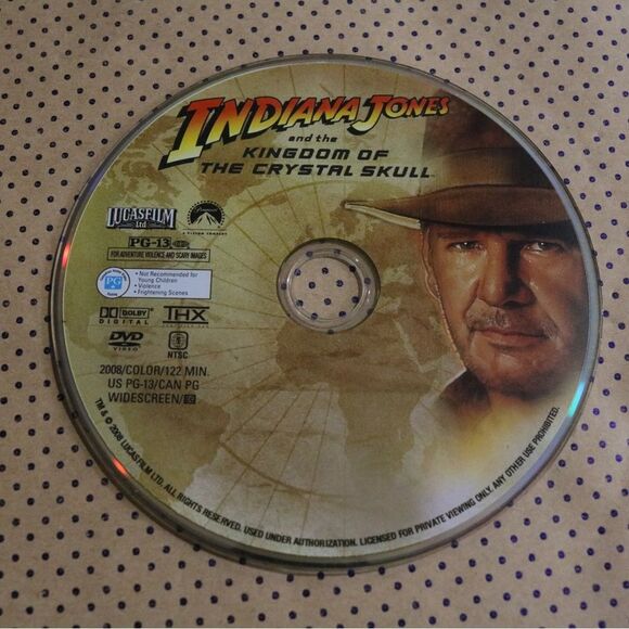 Indiana Jones Kingdom of the Crystal Skull DVD DISC ONLY - Picture 1 of 1